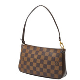 ルイ ヴィトン ダミエ ナヴォナ アクセサリーポーチ ハンドバッグ N51983 ブラウン PVC レザー レディース LOUIS VUITTON 【中古】